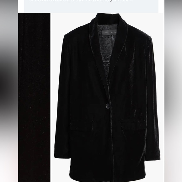 REVOLVE Endless Rose Black Velvet Blazer Jacket Size Medium - Picture 6 of 12